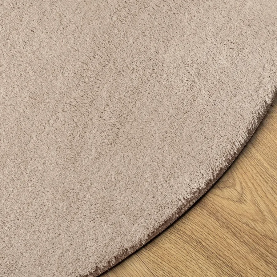 Tapis HUARTE à poils courts doux et lavable sable Ø 120 cm - 4