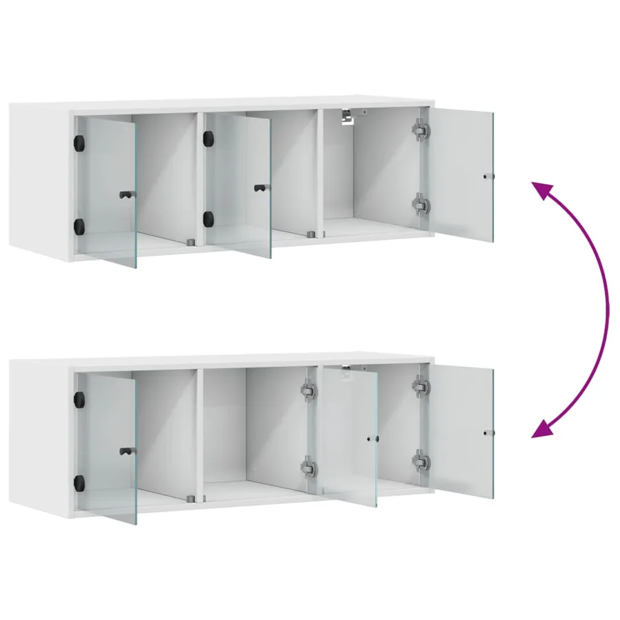 Armoire murale avec portes en verre blanc 102x37x35 cm - 11