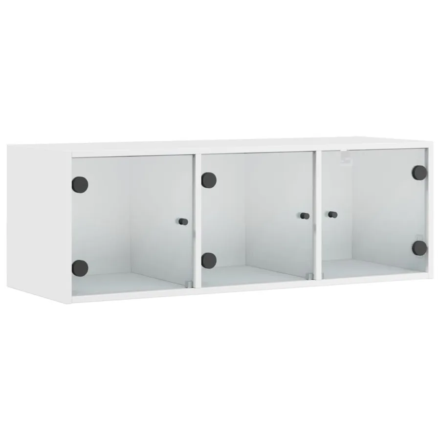 Armoire murale avec portes en verre blanc 102x37x35 cm - 2