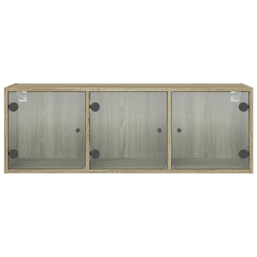 Armoire murale avec portes en verre chêne sonoma 102x37x35 cm - 6
