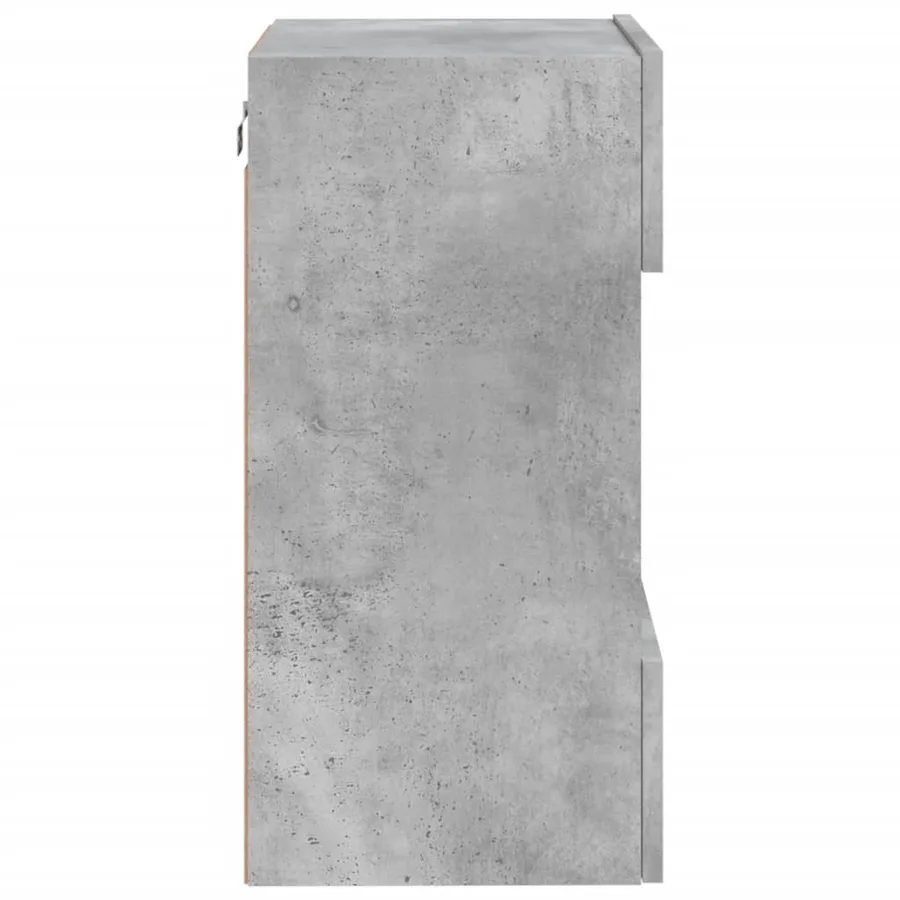 Meuble TV mural avec lumières LED gris béton 40x30x60,5 cm - 8
