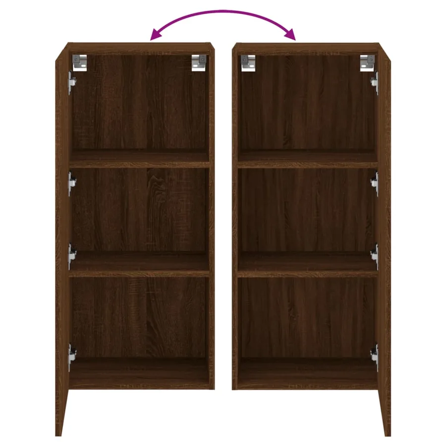 Meuble TV mural chêne marron 40,5x30x90 cm bois d'ingénierie - 10