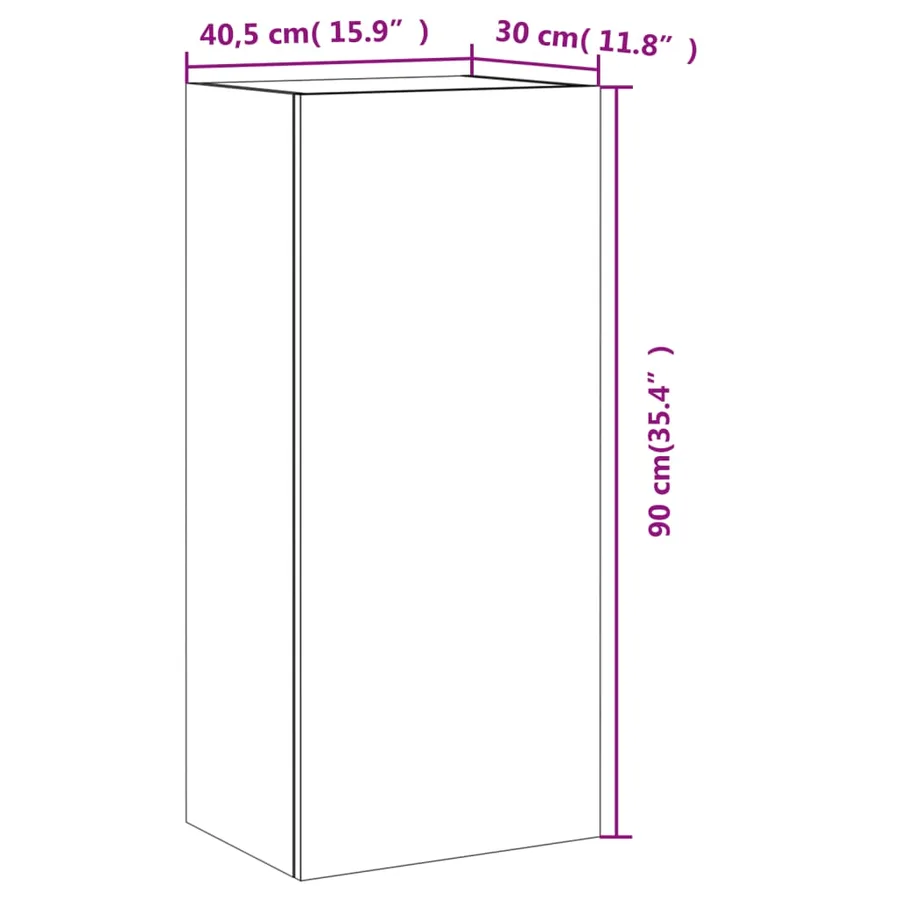 Meuble TV mural chêne marron 40,5x30x90 cm bois d'ingénierie - 14