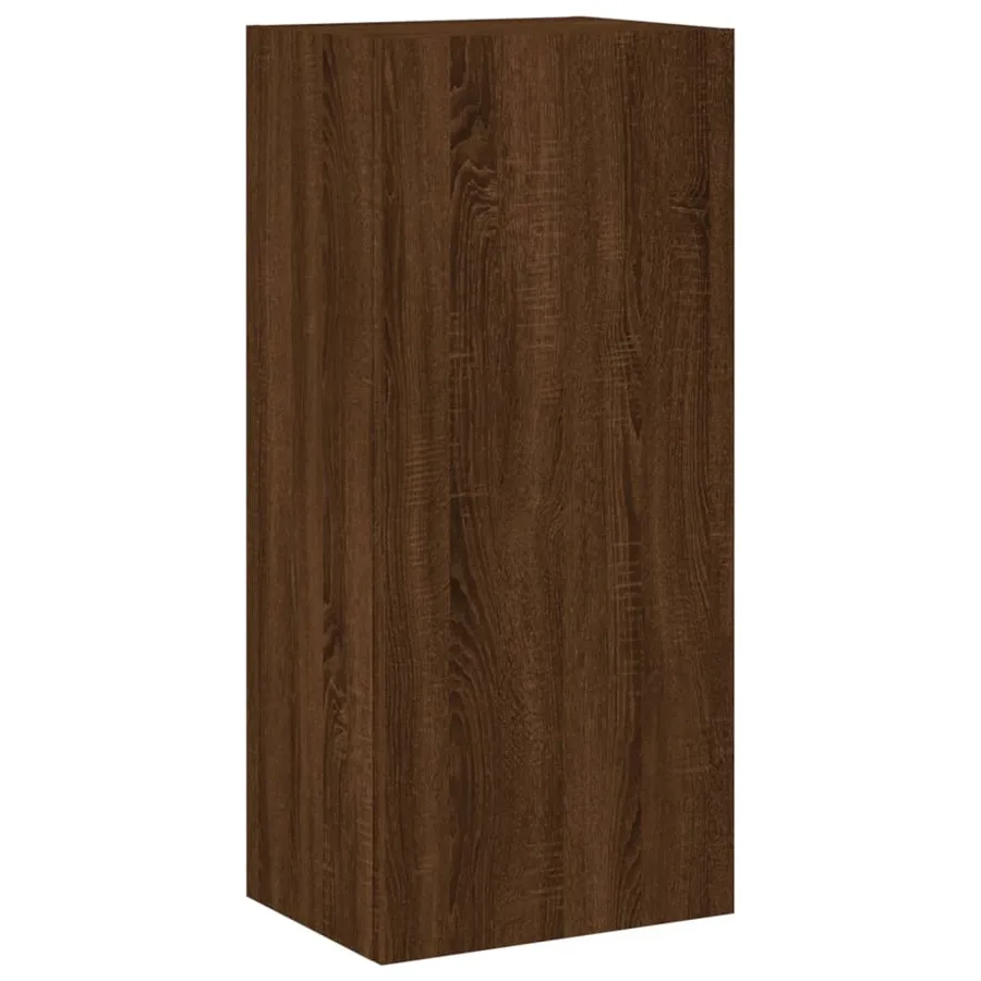 Meuble TV mural chêne marron 40,5x30x90 cm bois d'ingénierie - 2