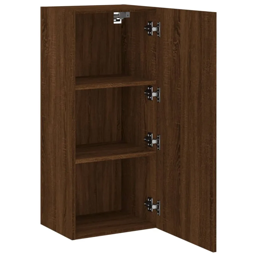 Meuble TV mural chêne marron 40,5x30x90 cm bois d'ingénierie - 6