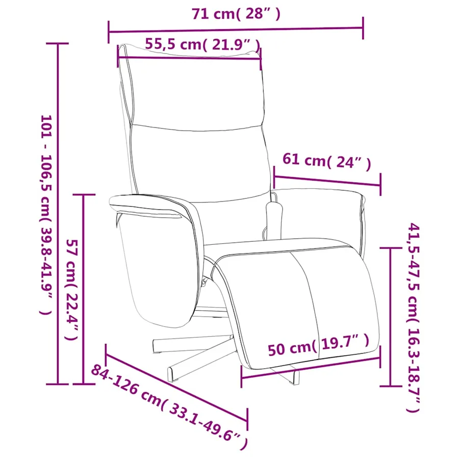 Fauteuil inclinable de massage repose-pieds marron similicuir - 11