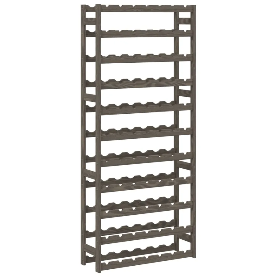 Casier à bouteilles pour 77 bouteilles gris bois pin solide - 2