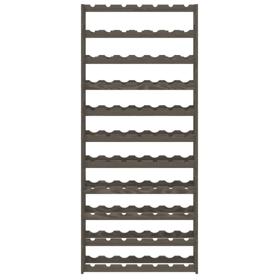 Casier à bouteilles pour 77 bouteilles gris bois pin solide - 3