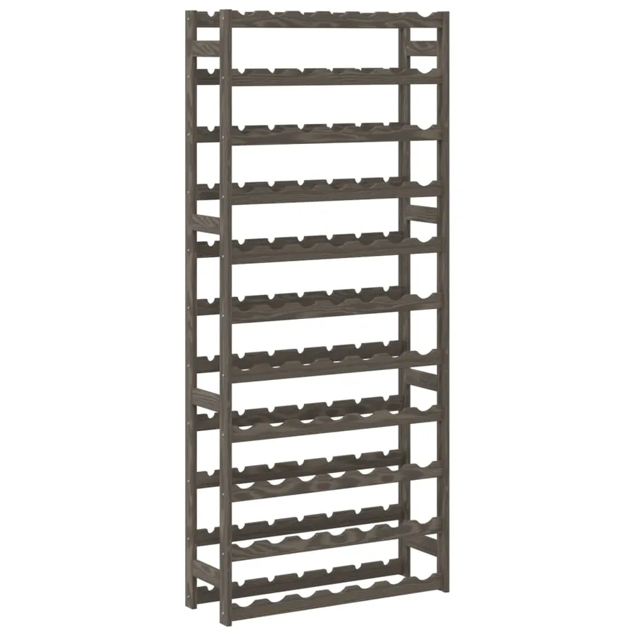 Casier à bouteilles pour 77 bouteilles gris bois pin solide - 5