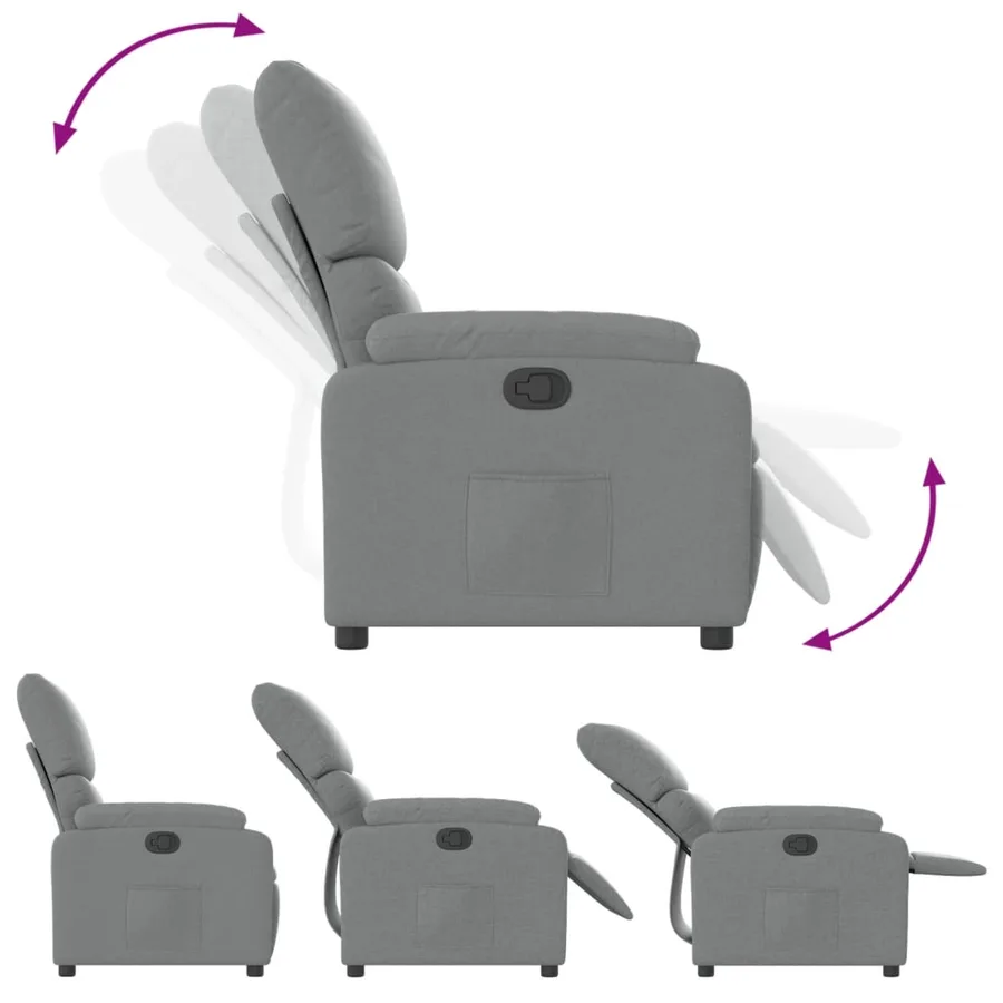 Fauteuil inclinable Gris clair Tissu - 6