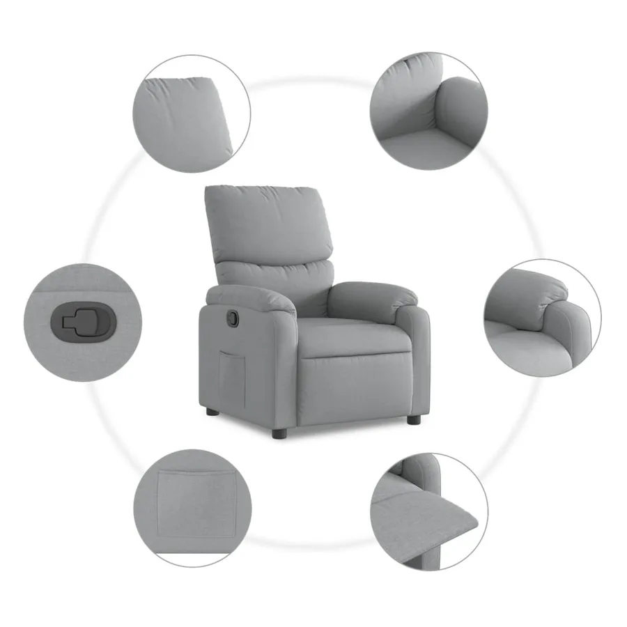 Fauteuil inclinable Gris clair Tissu - 7