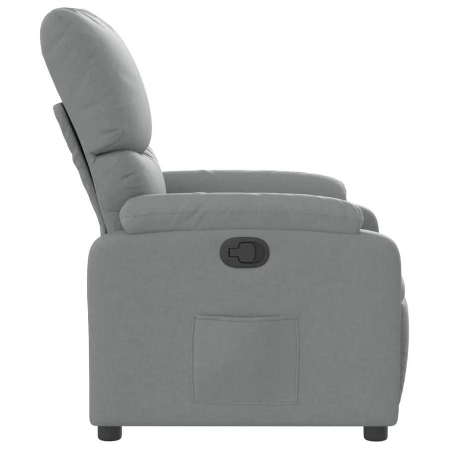Fauteuil inclinable en tissu gris clair - 7