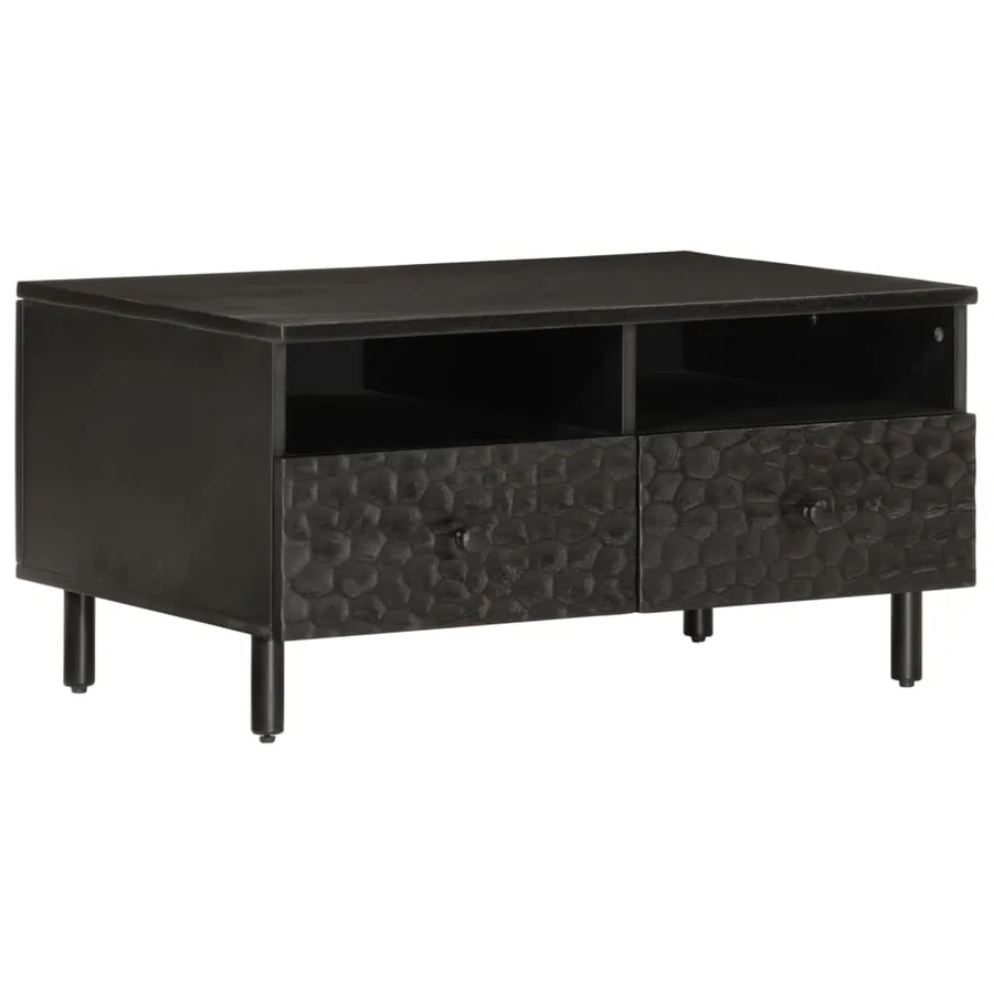 Table basse noir 80x54x40 cm bois massif de manguier - 2