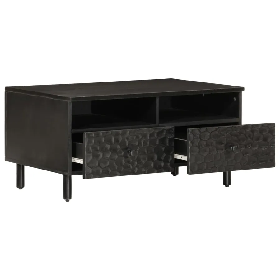 Table basse noir 80x54x40 cm bois massif de manguier - 4