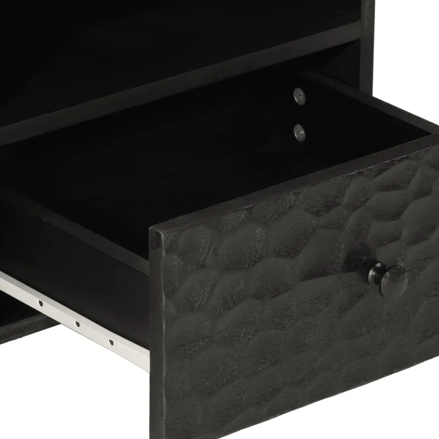 Table basse noir 80x54x40 cm bois massif de manguier - 9
