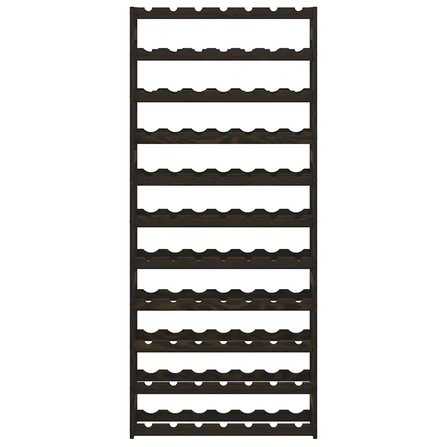Casier à bouteilles pour 77 bouteilles noir bois pin solide - 3