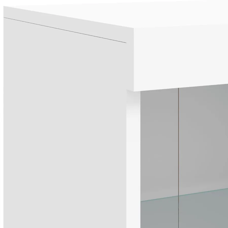 Buffet avec lumières LED blanc 202x37x100 cm - 11