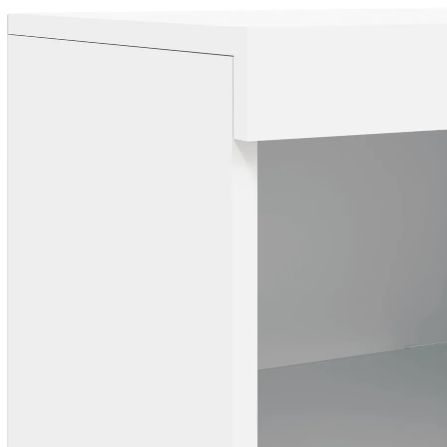 Buffet avec lumières LED blanc 202x37x100 cm - 12