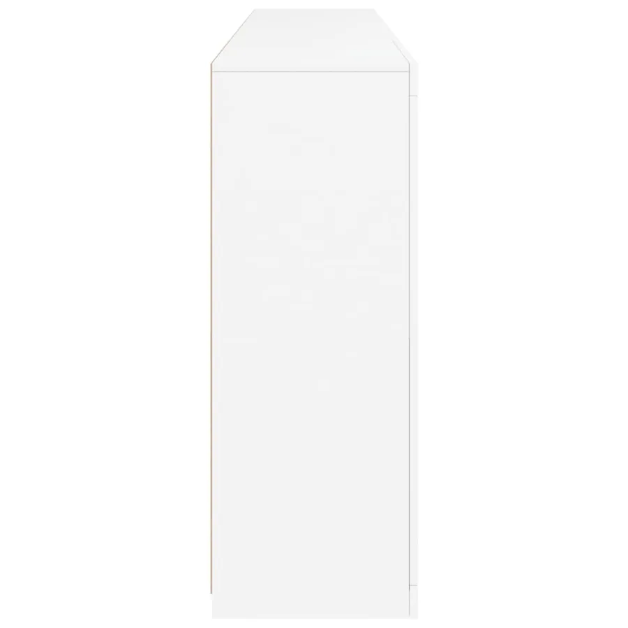Buffet avec lumières LED blanc 202x37x100 cm - 7