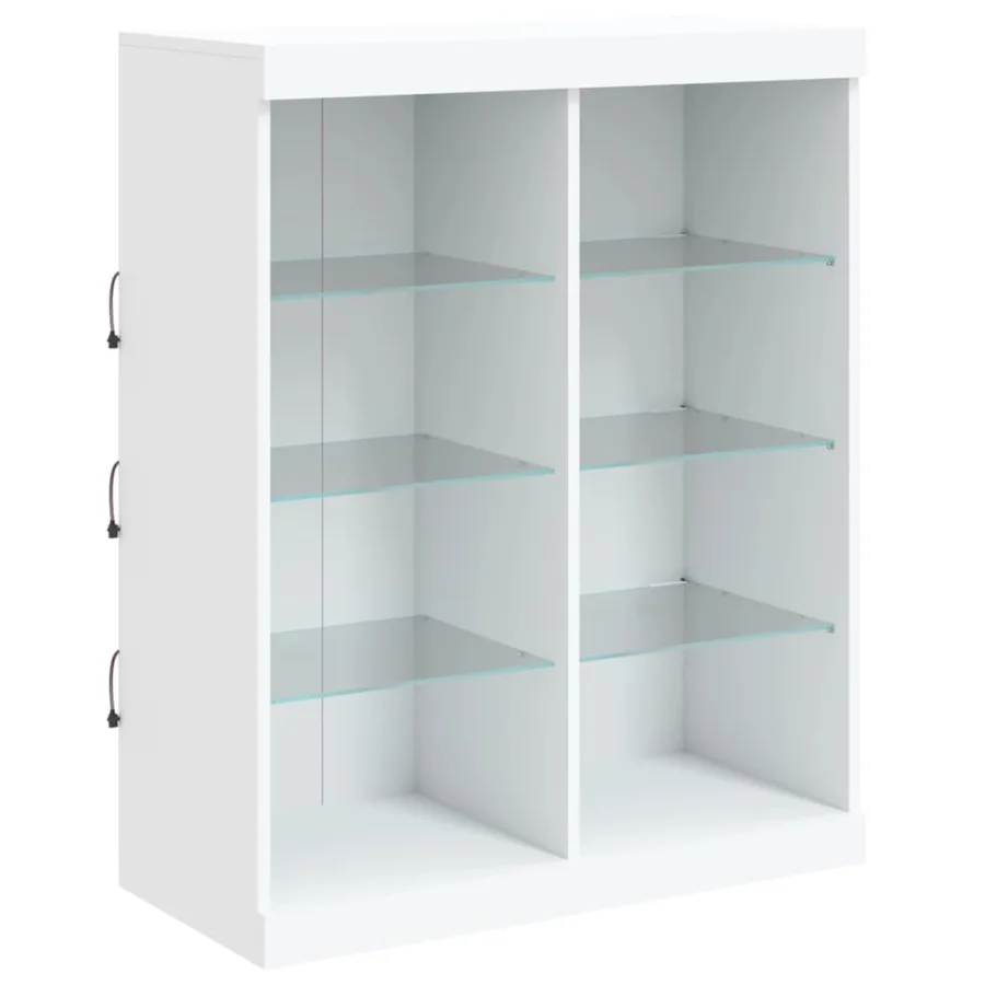 Buffet avec lumières LED blanc 202x37x100 cm - 9