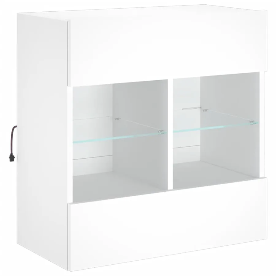 Meuble TV mural avec lumières LED blanc 58,5x30x60,5 cm - 5