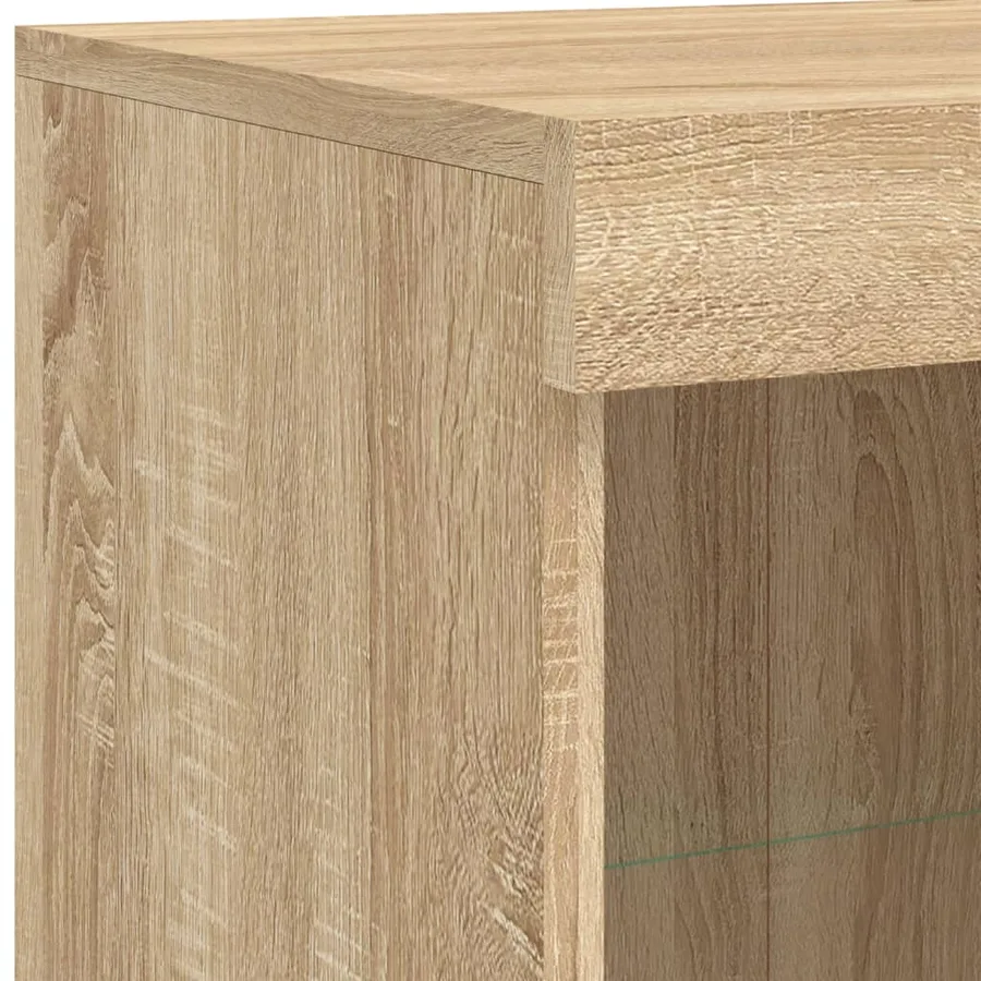 Buffet avec lumières LED chêne sonoma 202x37x100 cm - 11
