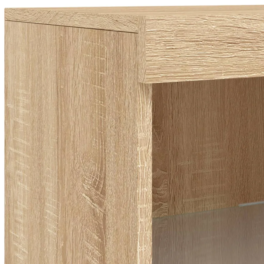 Buffet avec lumières LED chêne sonoma 202x37x100 cm - 12