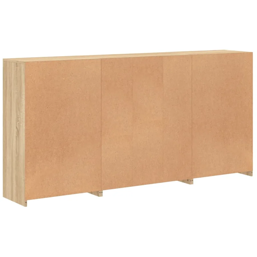 Buffet avec lumières LED chêne sonoma 202x37x100 cm - 8