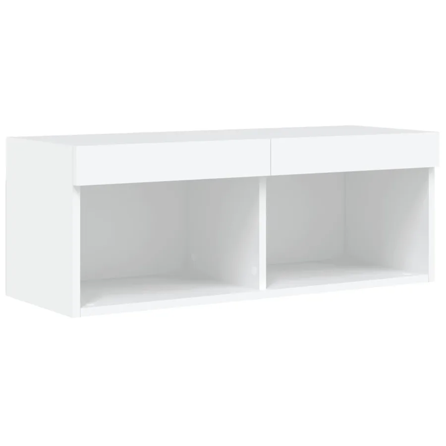 Meuble TV avec lumières LED blanc 80x30x30 cm - 7