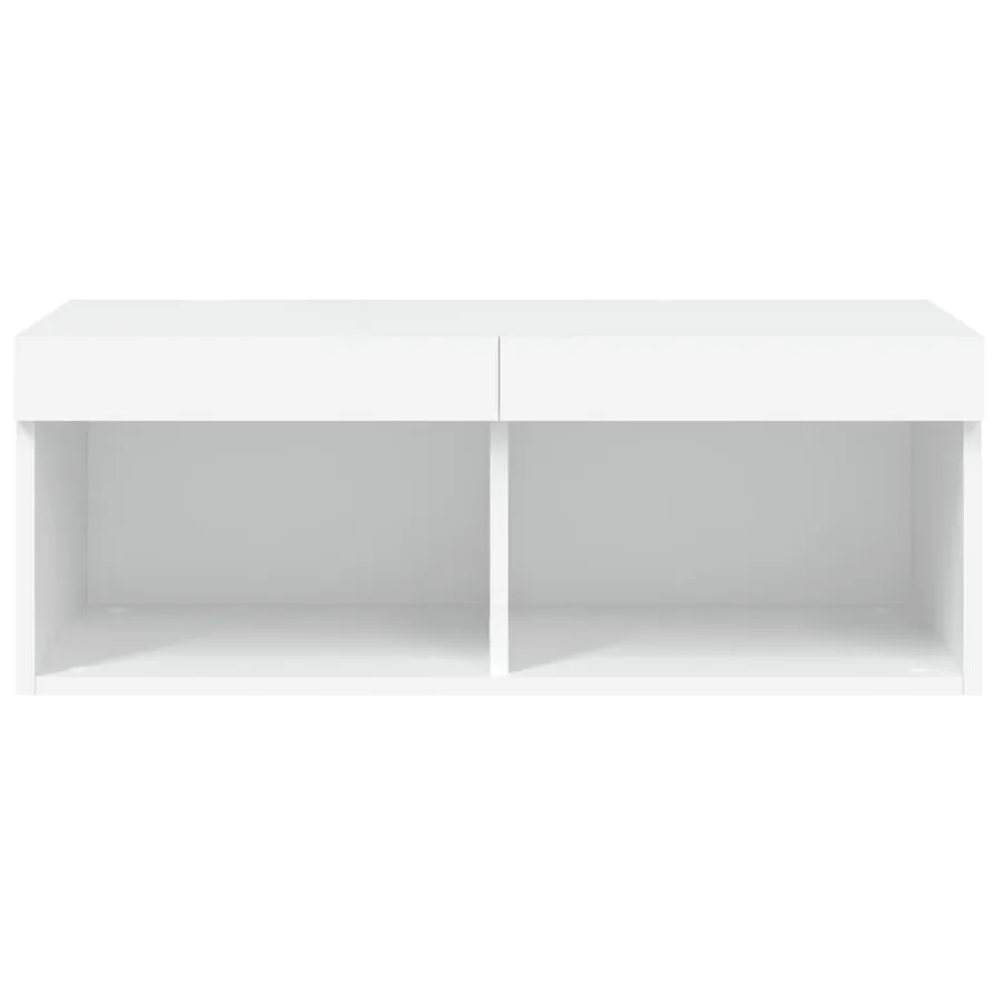 Meuble TV avec lumières LED blanc 80x30x30 cm - 8