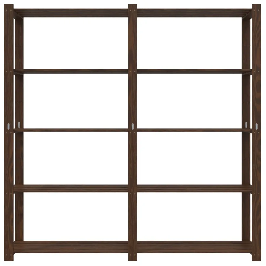 Support de rangement à 5 niveaux marron 170x38x170 cm bois pin - 3