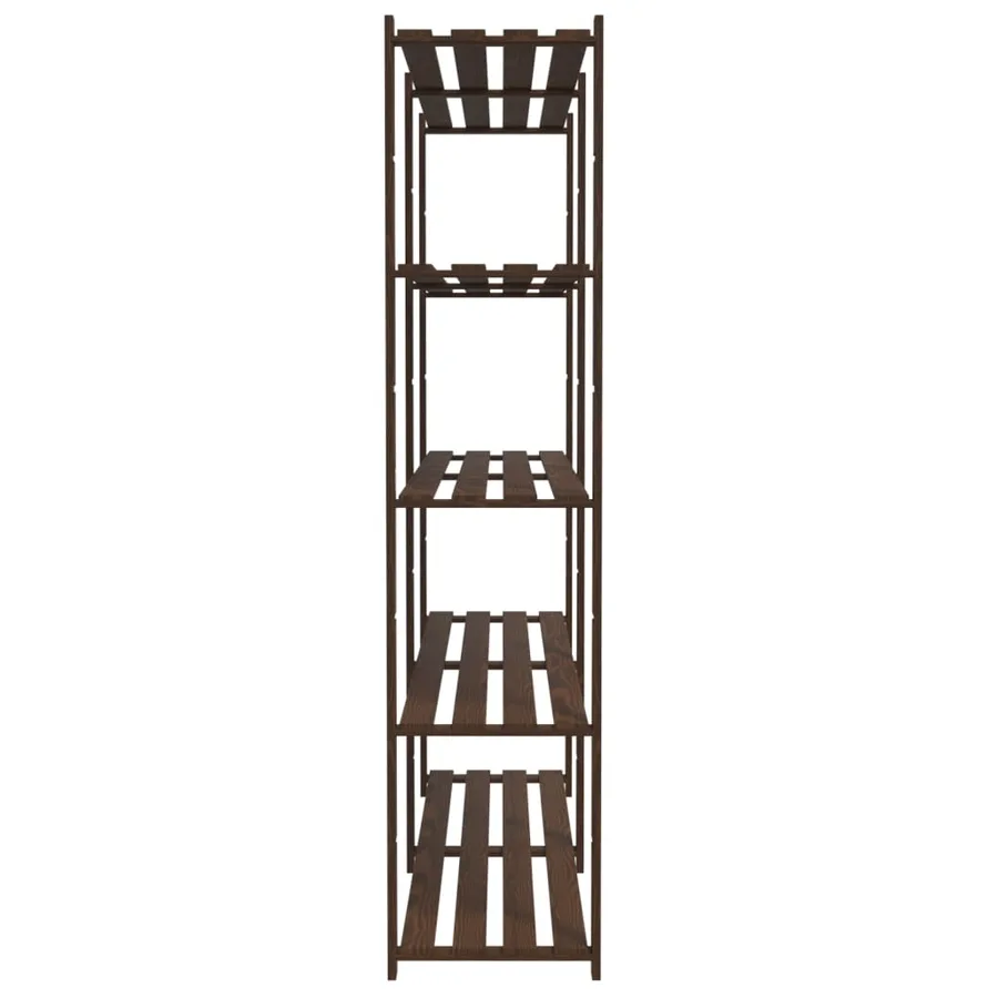 Support de rangement à 5 niveaux marron 170x38x170 cm bois pin - 4