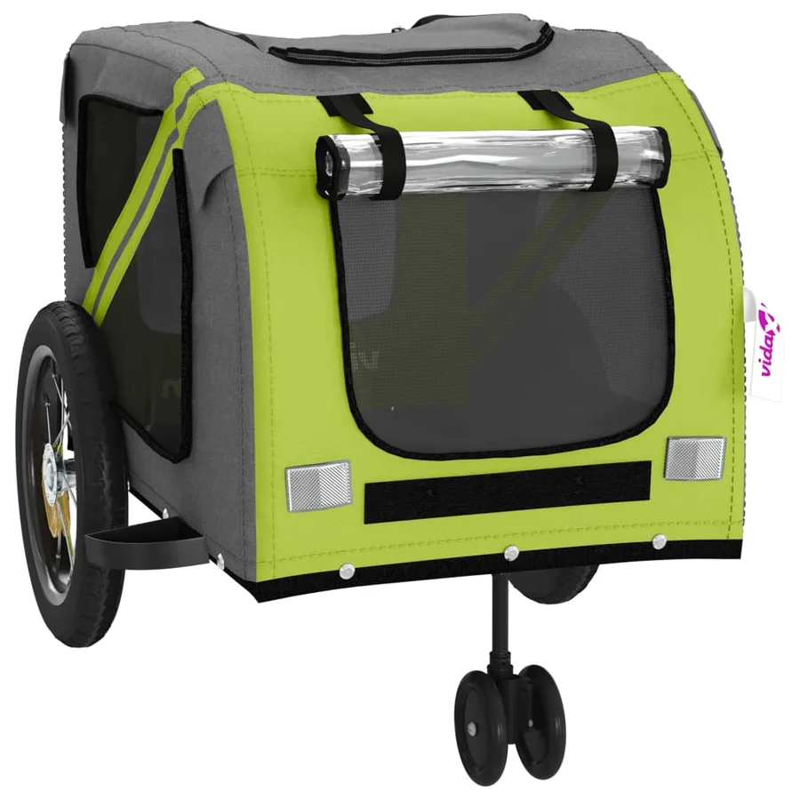 Remorque de vélo pour animaux de compagnie vert et noir - 5