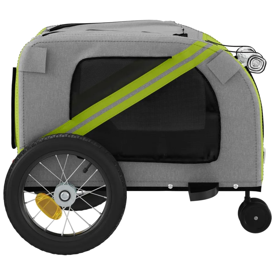 Remorque de vélo pour animaux de compagnie vert et noir - 7