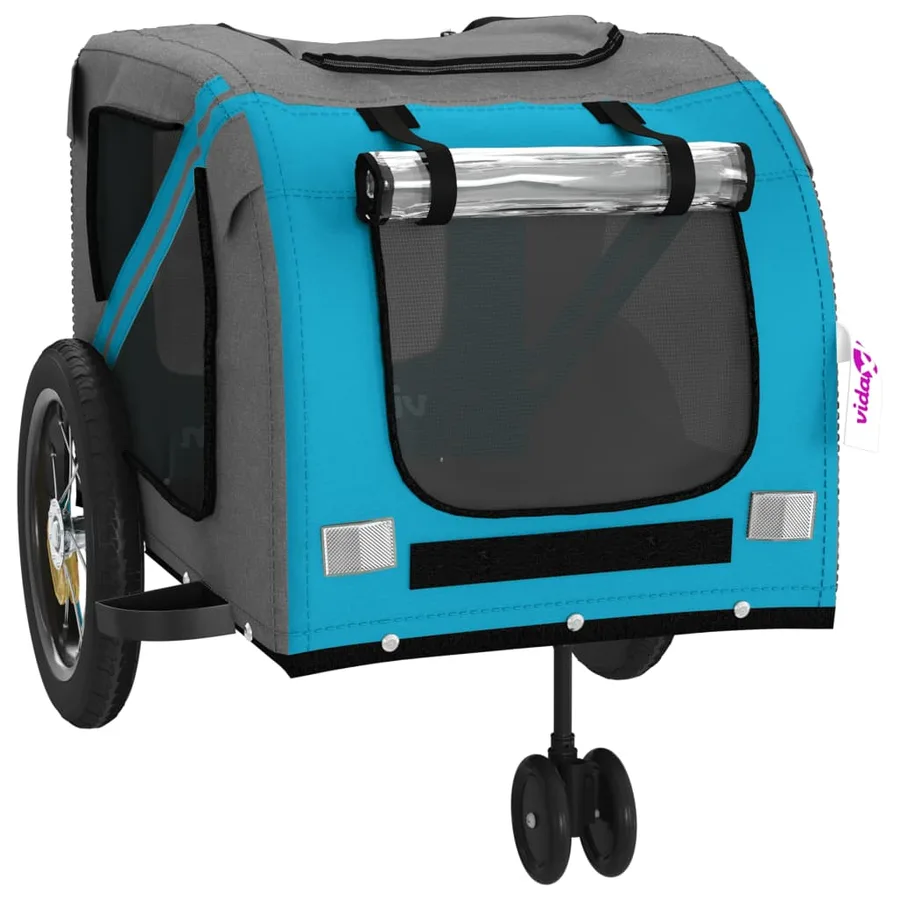 Remorque de vélo pour animaux de compagnie bleu et noir - 5