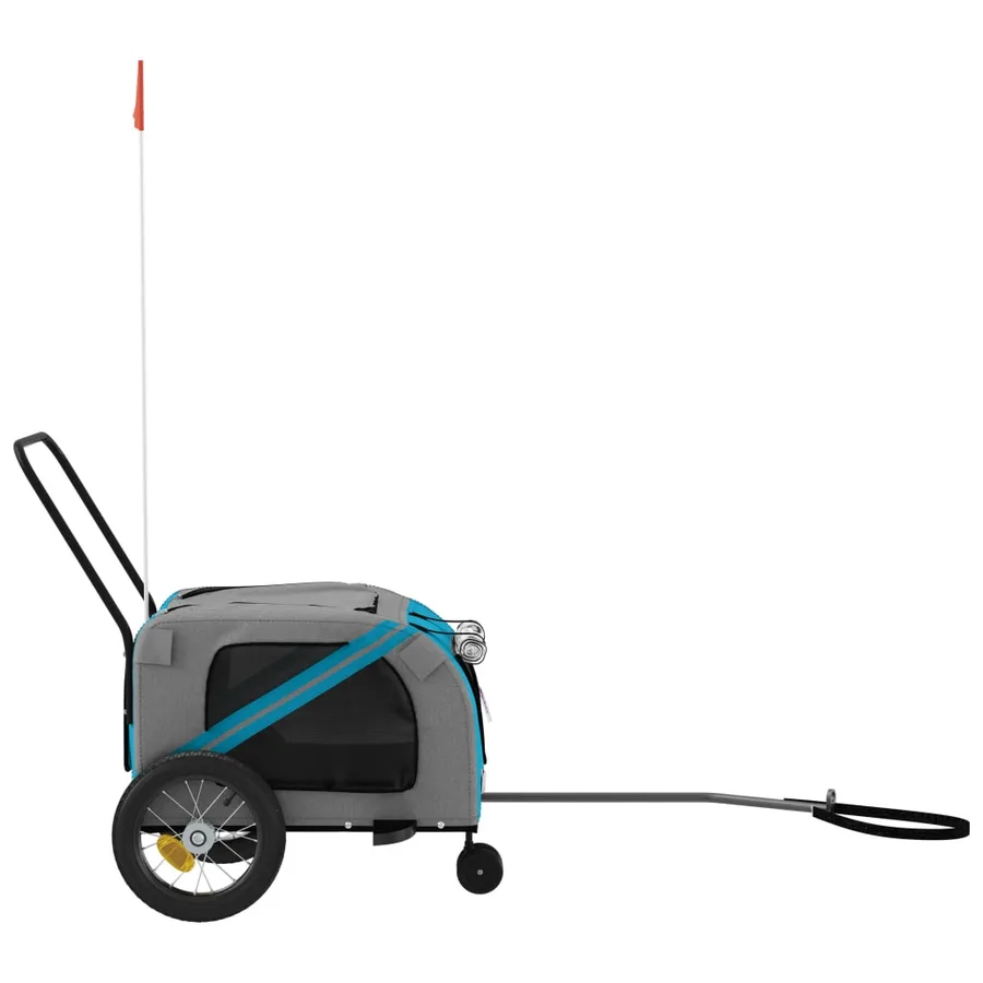 Remorque de vélo pour animaux de compagnie bleu et noir - 6