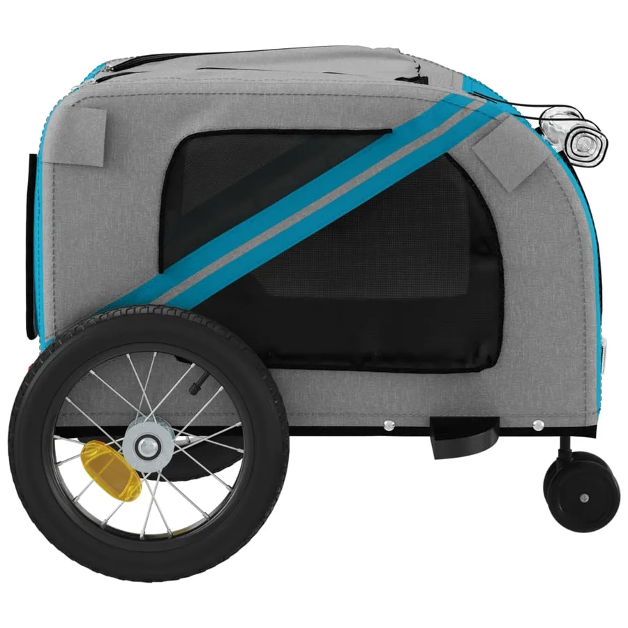 Remorque de vélo pour animaux de compagnie bleu et noir - 7
