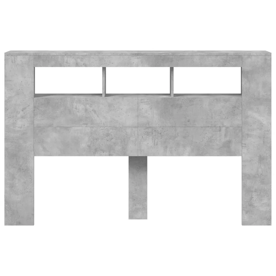 Tête de lit à LED gris béton 160x18,5x103,5cm bois d'ingénierie - 5