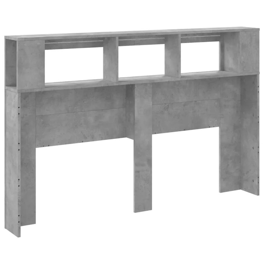 Tête de lit à LED gris béton 160x18,5x103,5cm bois d'ingénierie - 6