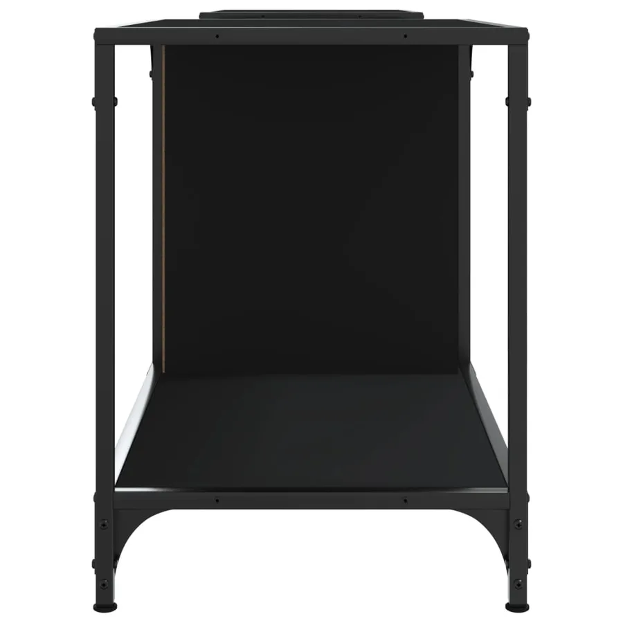 Meuble TV noir 203x37x50 cm bois d'ingénierie - 5