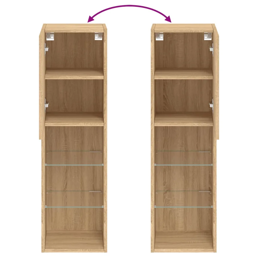 Meuble TV avec lumières LED chêne sonoma 30,5x30x102 cm - 12