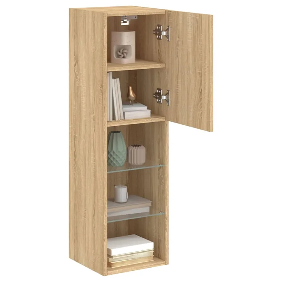 Meuble TV avec lumières LED chêne sonoma 30,5x30x102 cm - 6