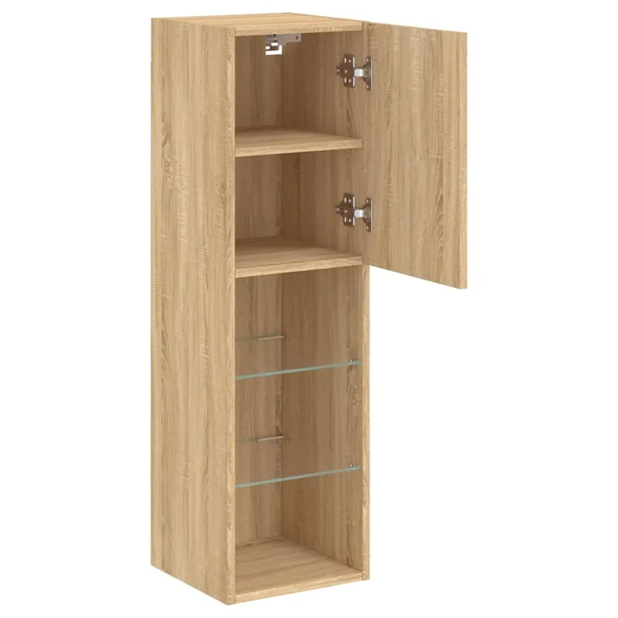 Meuble TV avec lumières LED chêne sonoma 30,5x30x102 cm - 8