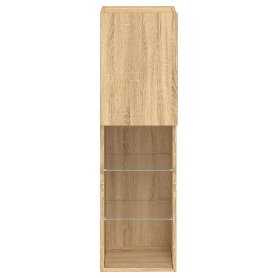 Meuble TV avec lumières LED chêne sonoma 30,5x30x102 cm - 9