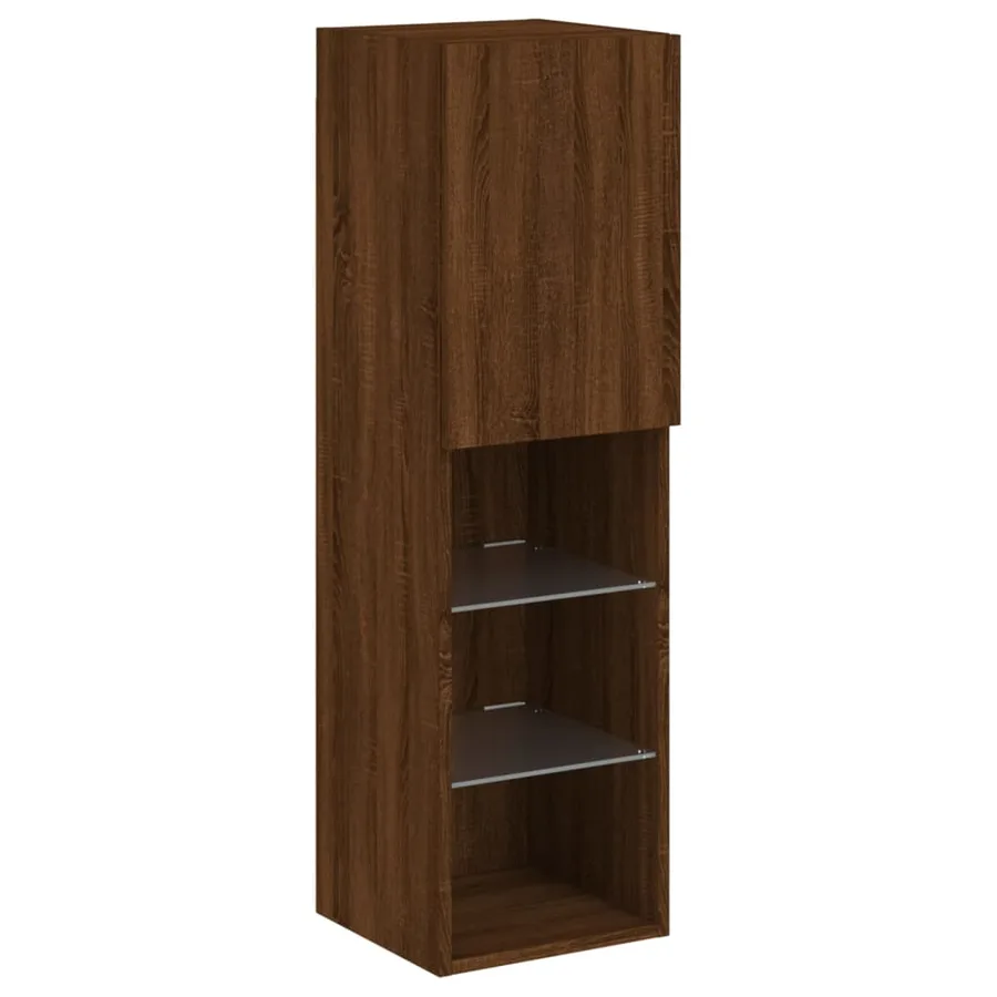 Meuble TV avec lumières LED chêne marron 30,5x30x102 cm - 7