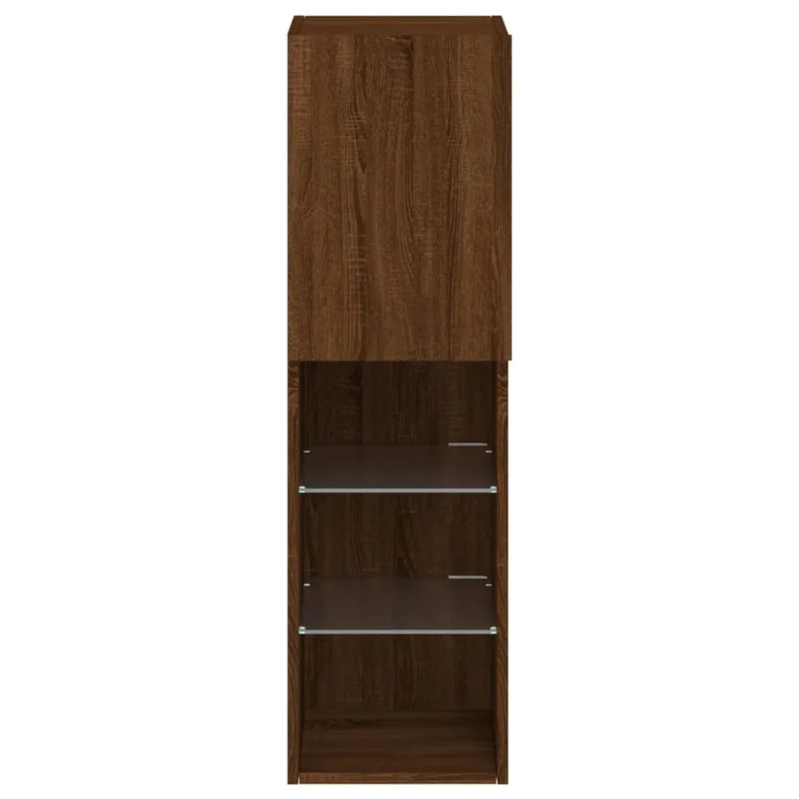 Meuble TV avec lumières LED chêne marron 30,5x30x102 cm - 9