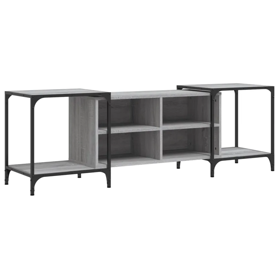 Meuble TV sonoma gris 153x37x50 cm bois d'ingénierie - 2