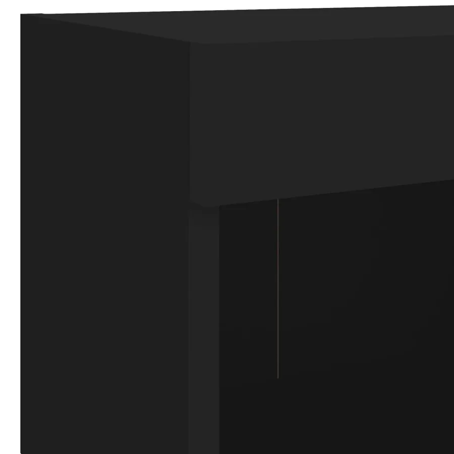 Table de chevet murale avec lumières LED noir - 10