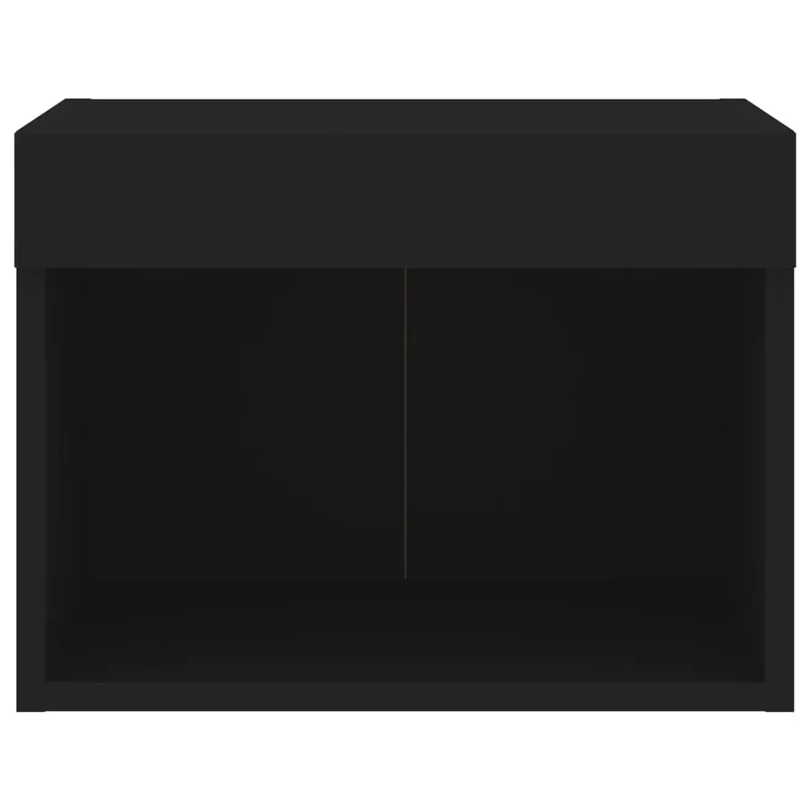 Table de chevet murale avec lumières LED noir - 7