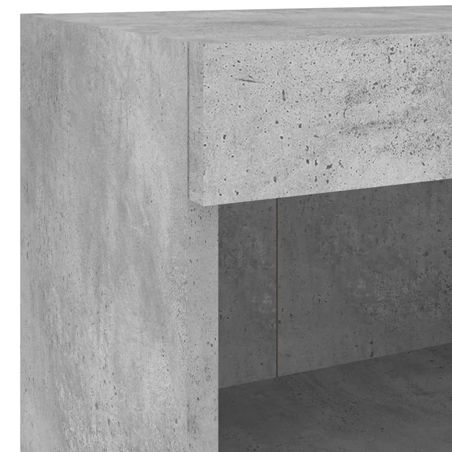Tables de chevet murales avec lumières LED 2 pcs gris béton - 12